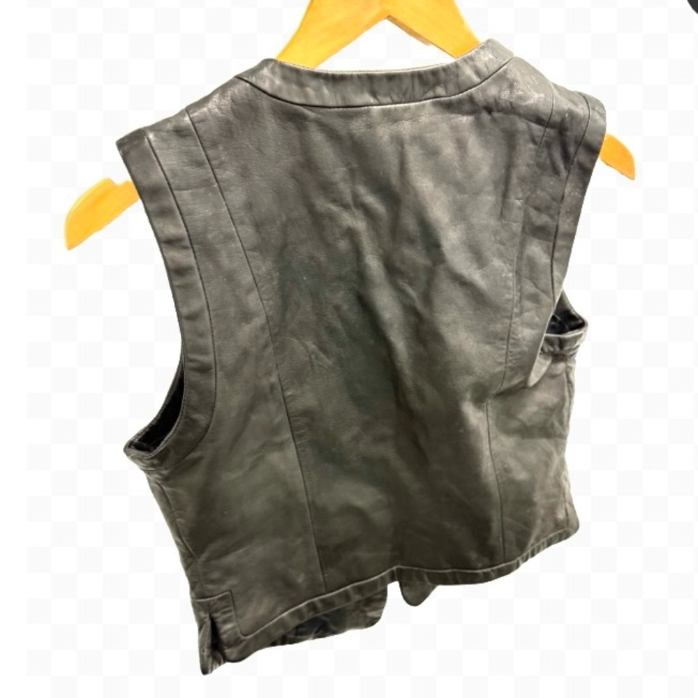Vintage Worth 100% genuine leather vest full zip 4 - Picture 2 of 8